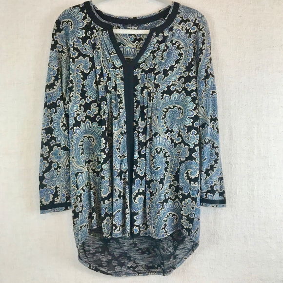 Lucky Brand Tops - 🍀 LUCKY BRAND Boho Paisley Peasant Top Size M